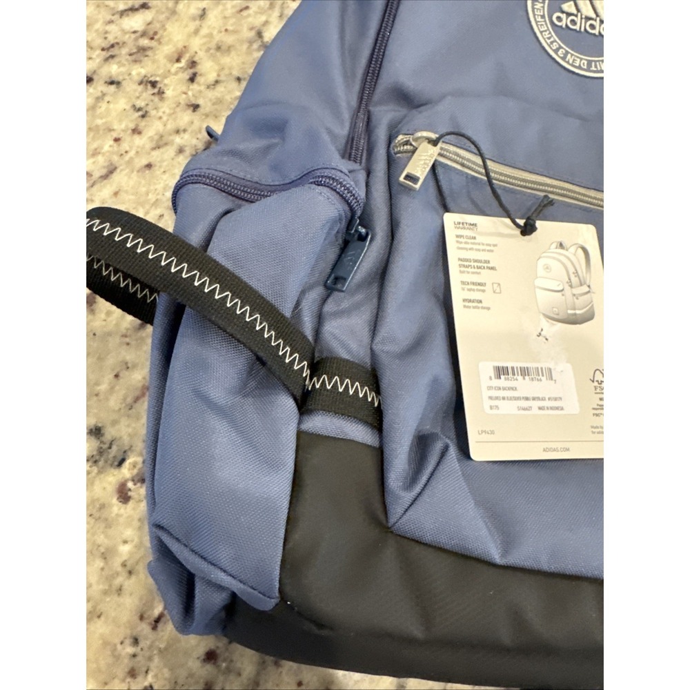 adidas City Icon Backpack‎ Ink Blue One Size 16" Laptop Storage - Picture 6 of 7